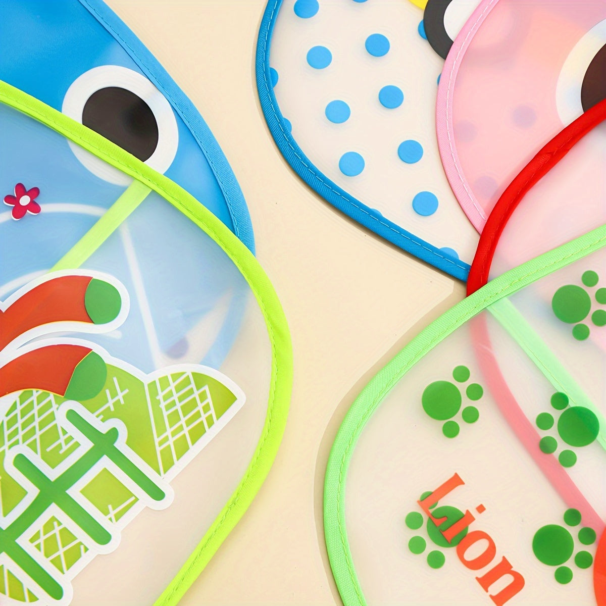 Kids Waterproof Feeding Bib Sleeveless Soft Polyester with Magic Tape Closure