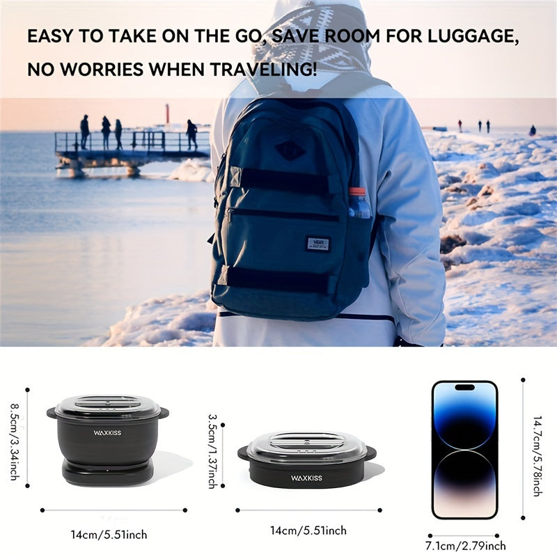 Portable Waxing Kit with 500ml Silicone Heater for Painless Hair Removal and Easy Cleanup