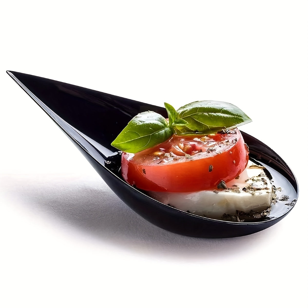 Juego de 10 mini cucharas de postre para sushi con plato oscilante para bodas 10cm