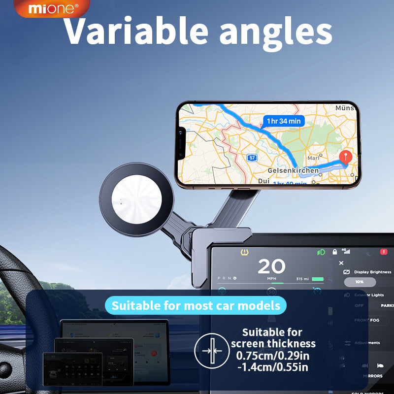 Magnetic Car Phone Holder ABS Silicone Dashboard Mount 360° Rotation