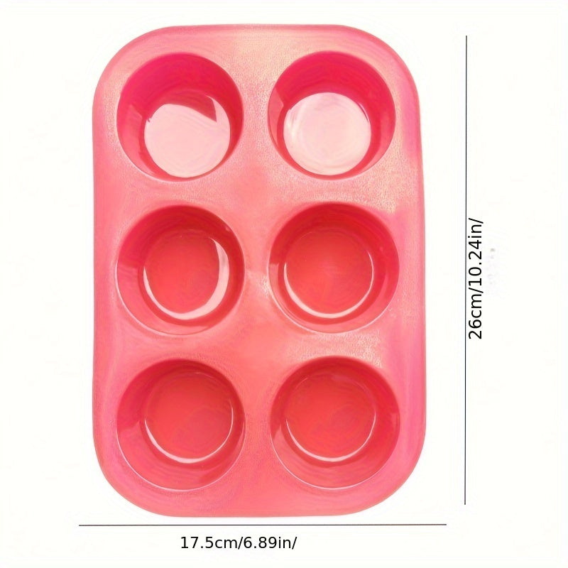 Silicone Muffin Pan 6 Cavity Non-Stick Cupcake Mold for Baking Pudding Kitchen Gadgets