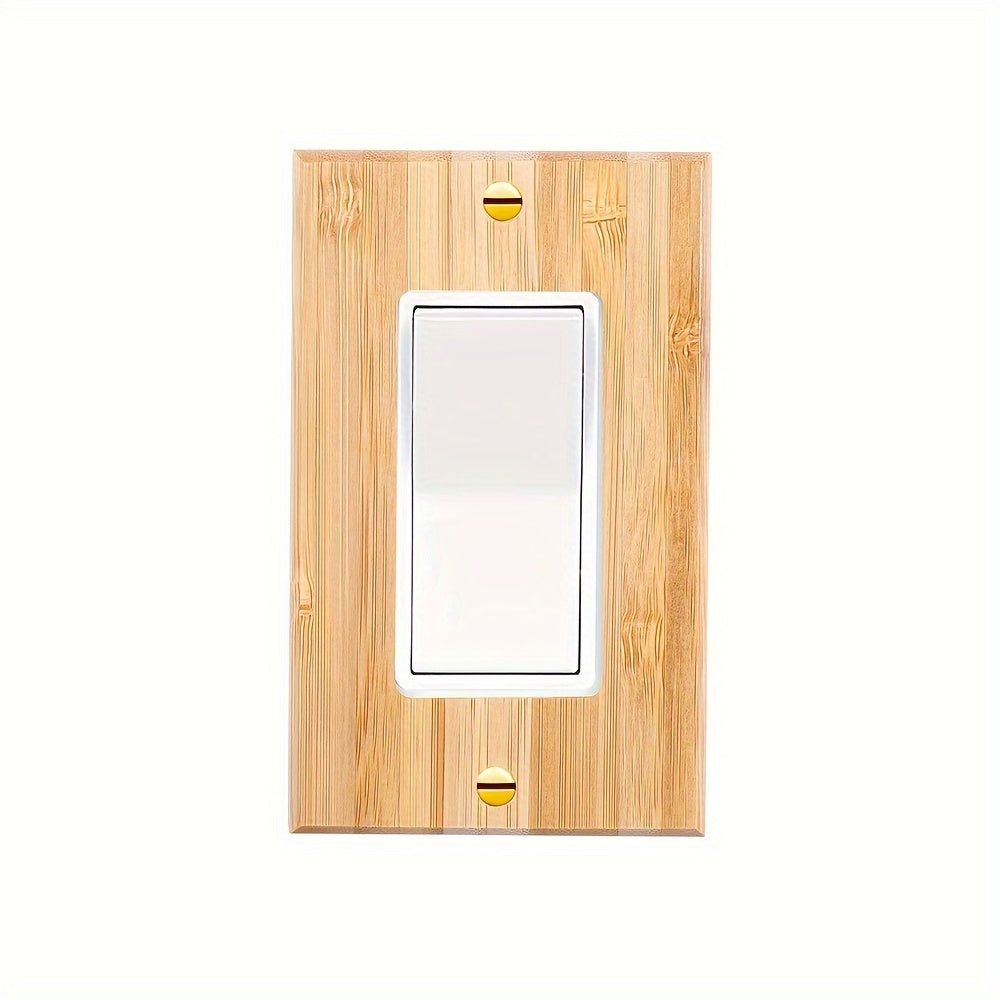 Solid Wood and Bamboo Wall Plate for Switches and Outlets Dual-Hole Design for Bedroom Kitchen Home