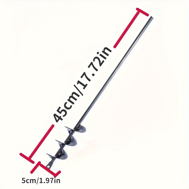 Heavy-Duty Metal Auger Drill Bit for Planting 3/8-Inch Hex Shank Garden Tool