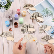 10-Pack Wooden Craft Decorations for DIY Painting Hanging Holiday Home Decor
