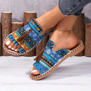 Ayollar uchun Bohemia tekis sandalki, etnik tassel, sirpanchiq bo'lmagan rezina, kundalik plyaj