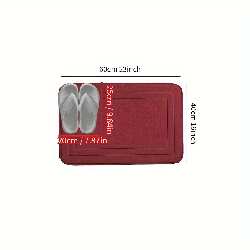 Soft Non-Slip Flannel Bath Mat Absorbent Quick-Drying Rectangular Rug