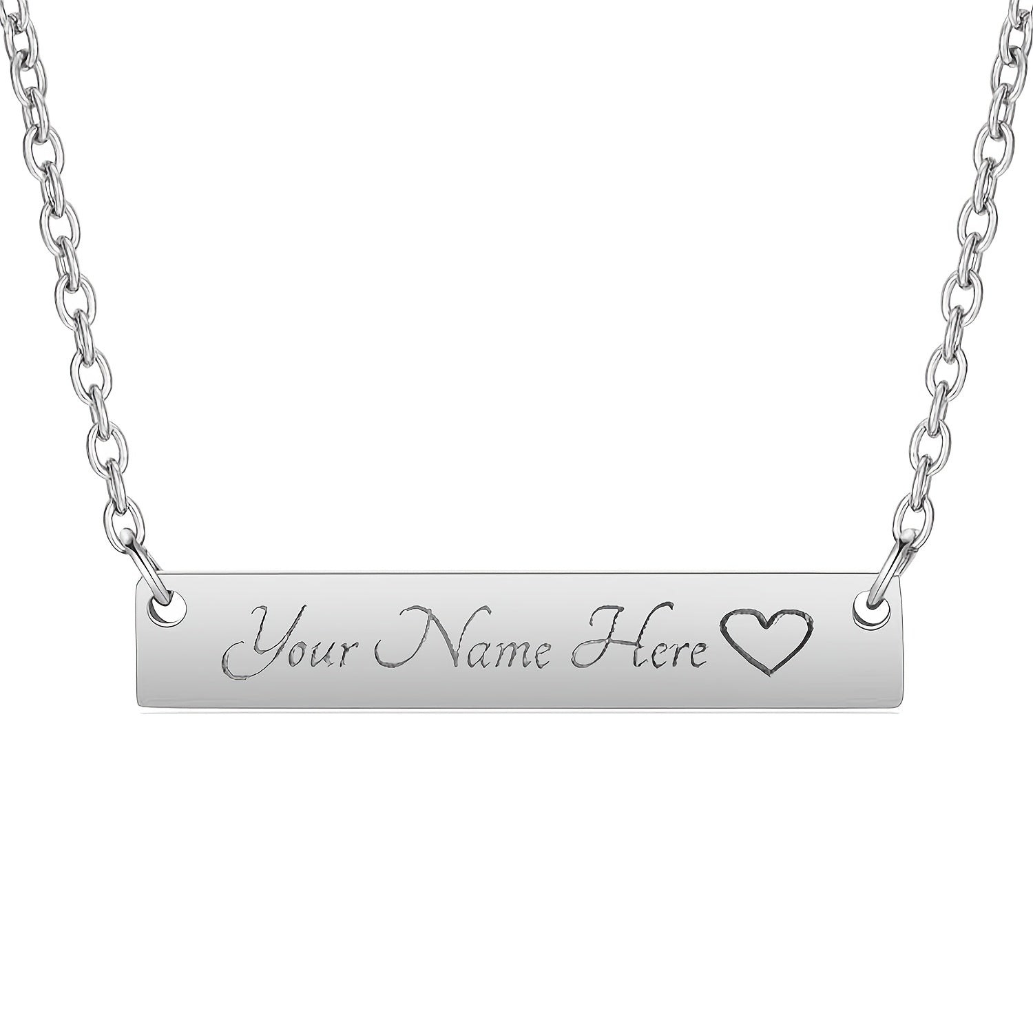 Sterling Silver Name Pendant Necklace Heart Detail 18K Gold Plated Jewelry