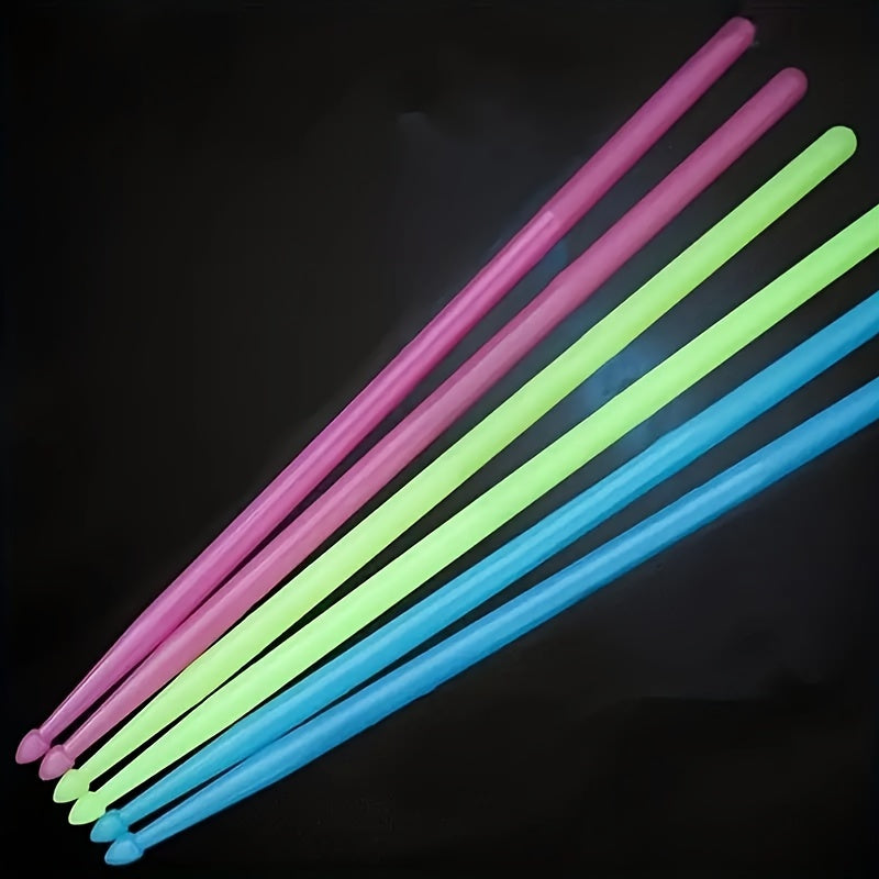Glow-in-the-Dark Drumsticks 5A Fluorescent PVC Vibrant Colors for Performances