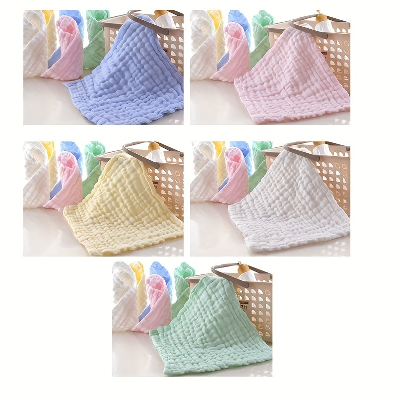 Set of 5 Baby Muslin Washcloths for Newborns Soft Cotton Face Towels Absorbent
