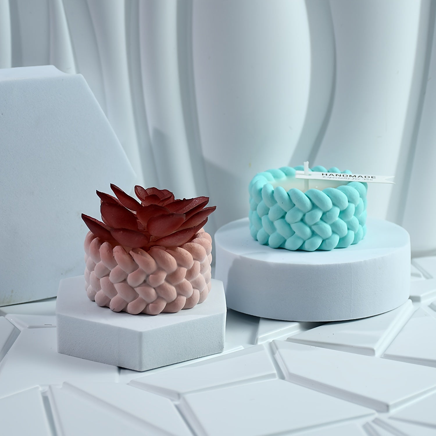 Silicone Resin Casting Mold Round Cylinder Rope Design for DIY Crafts Home Decor