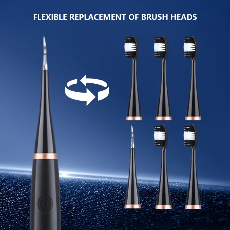 Electric Toothbrush Set with 5 Brush Heads, USB Rechargeable, Soft Bristles