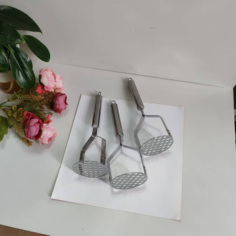 Pasapurés de acero inoxidable, herramienta de cocina manual para machacar patatas