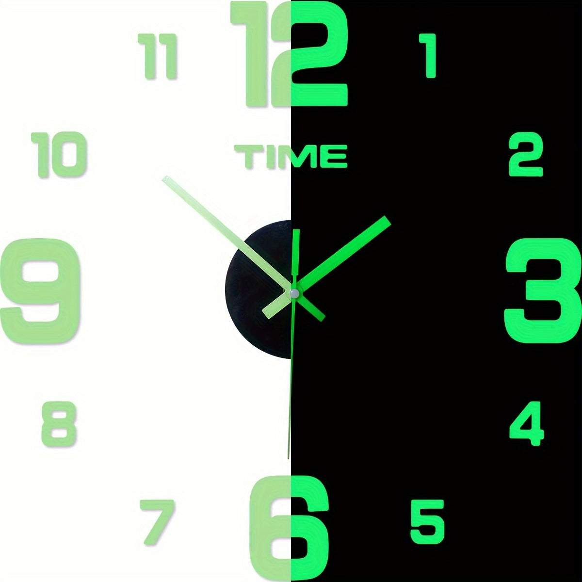 Digital European Style Luminous Wall Clock for Study and Living Room Silent Punch-Free