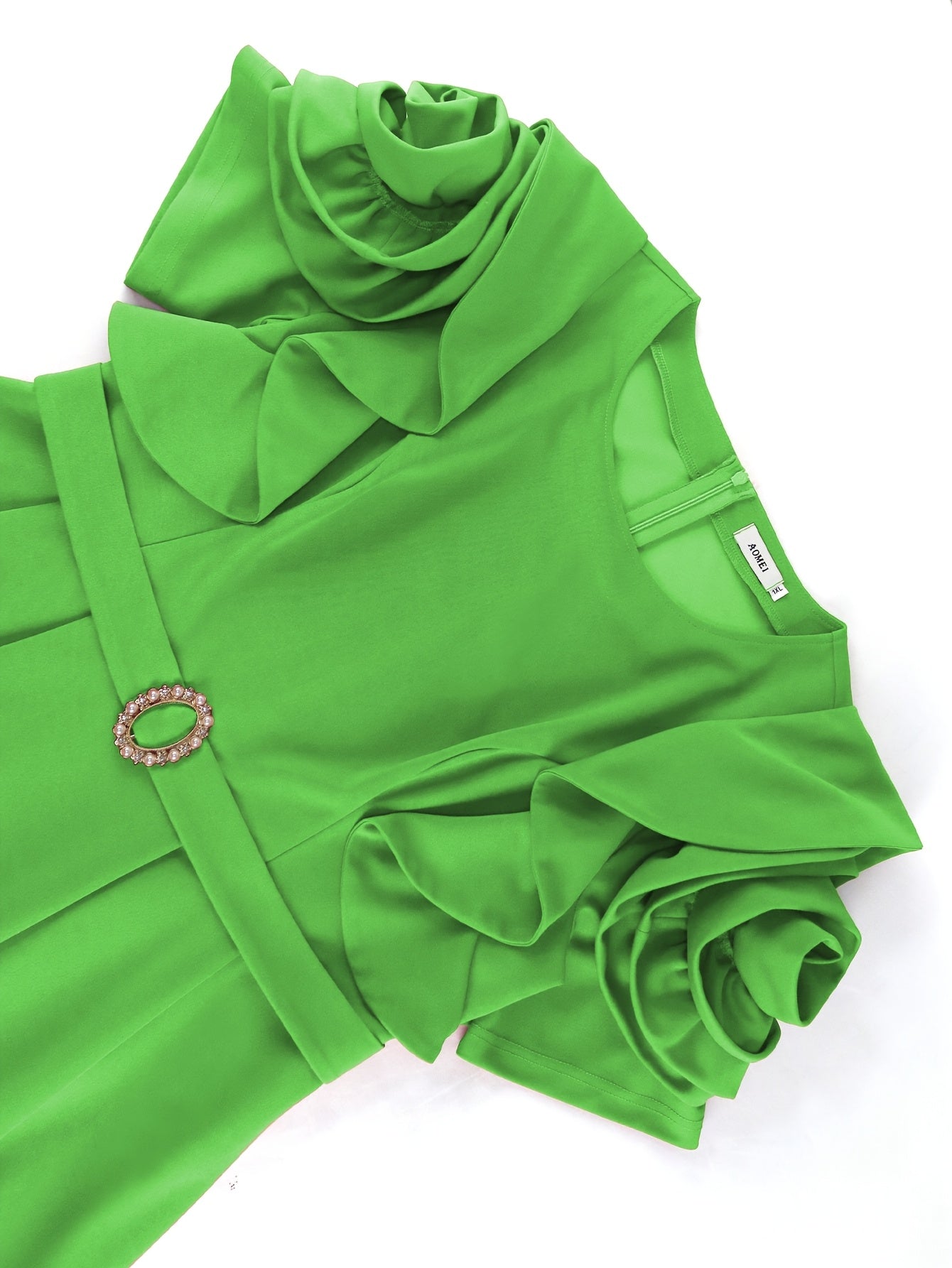 Women's Floral 3D Dances A-Line Party Dress with Ruffled Sleeves