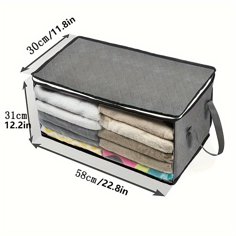 Large Foldable Storage Bag for Clothes and Blankets with Zippered Dustproof Cover