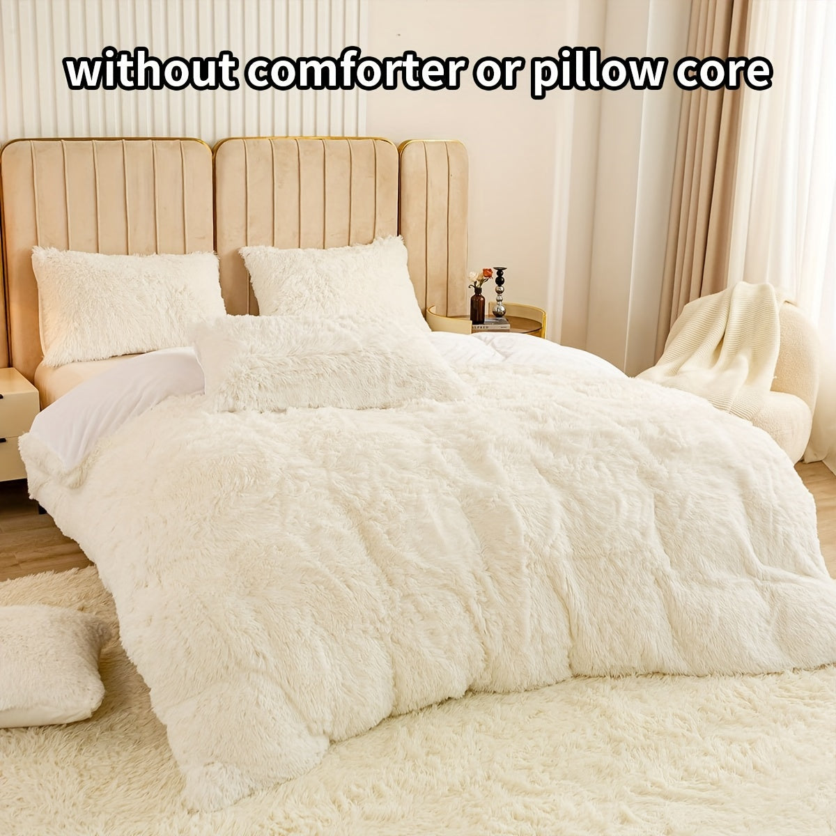 Set of 3 Pink Polyester Bedding Pieces for All Seasons Bedroom Decor