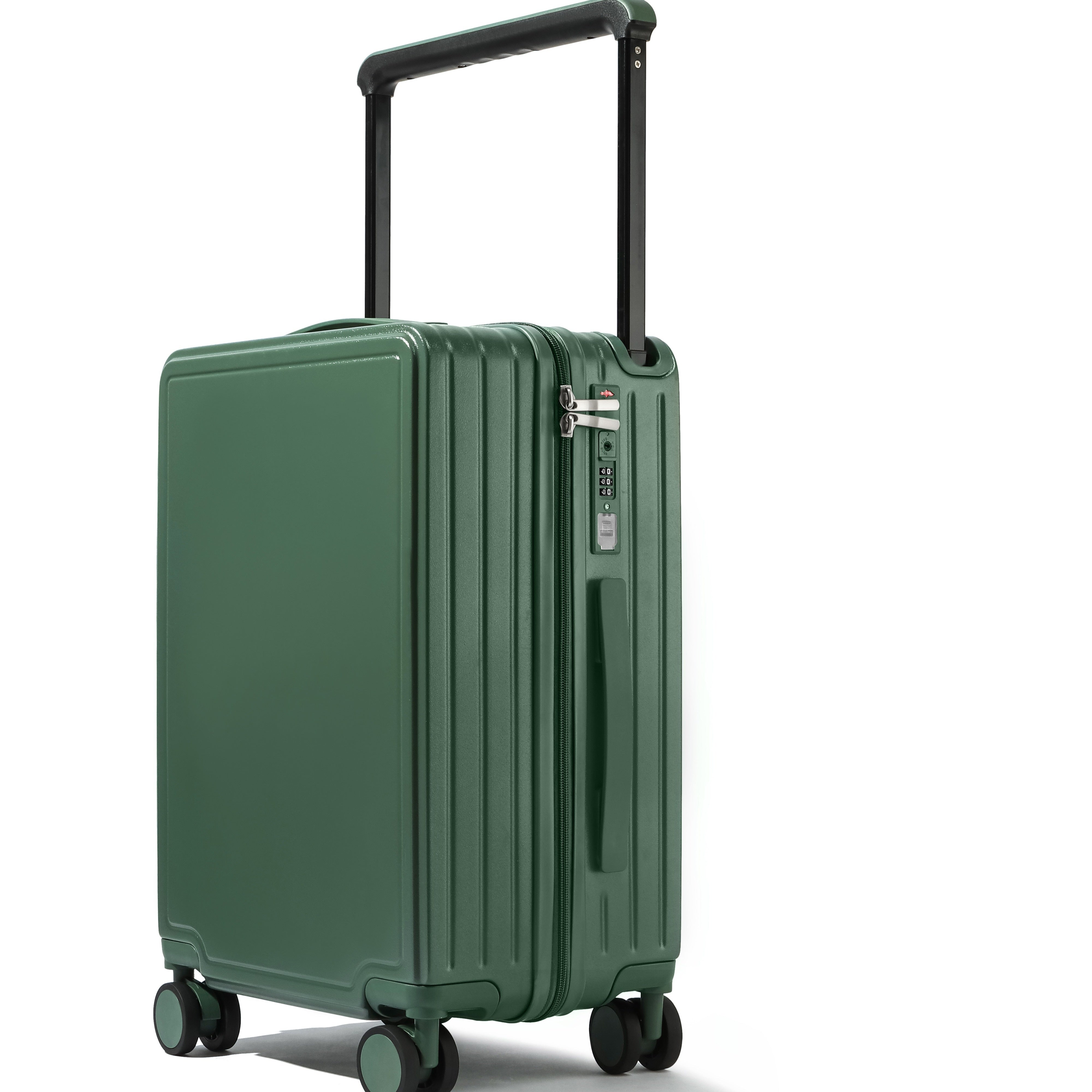 Hard Shell Luggage with Aluminum Handle TSA Lock USB Port Spinner Wheels Laptop Sleeve Black White Yellow Green