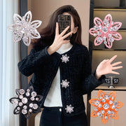 Kiyimlar va kostyumlar uchun 3 ta rang-barang gul bezakli rhinestone tugmachalar to'plami