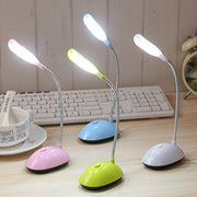 Portable LED Desk Lamp Foldable Eye-Care Mini Table Light Adjustable Angle Battery Operated White