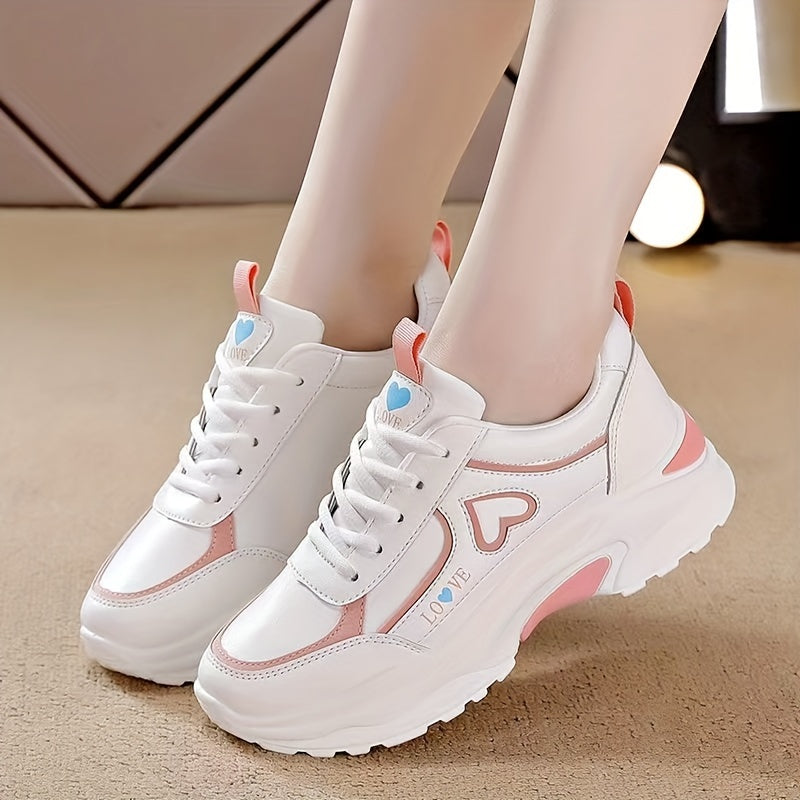 Women's White Low Top Casual Sneakers Breathable Lightweight All-Season