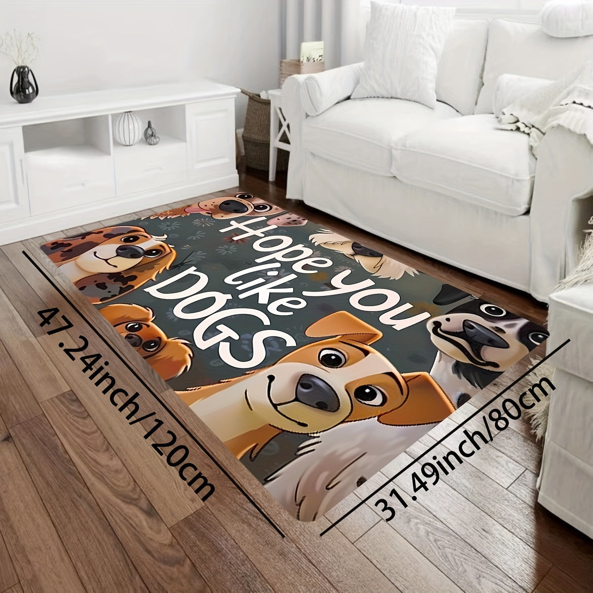 Cartoon Dog Doormat Polyester Non-Slip Soft Thick Kitchen Living Room Bedroom Rug