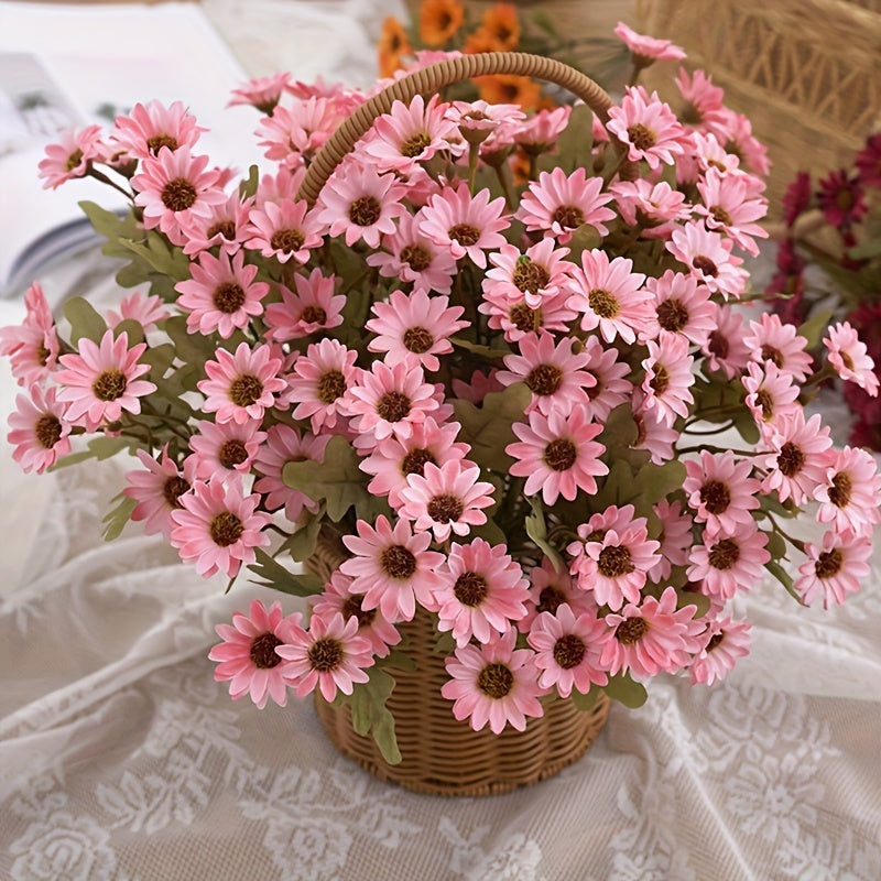 Autumn Daisy Artificial Flower Bouquet for Weddings Home Decor Plastic Arrangement