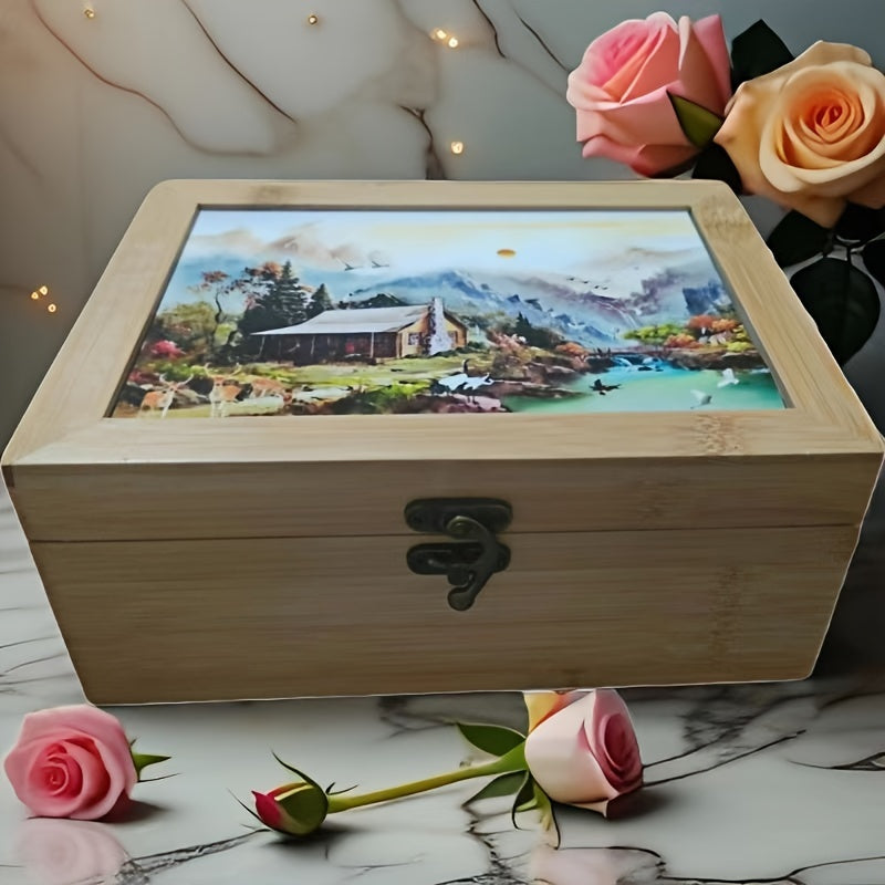 Bamboo Storage Box for Tea and Coffee Kitchen Organizer