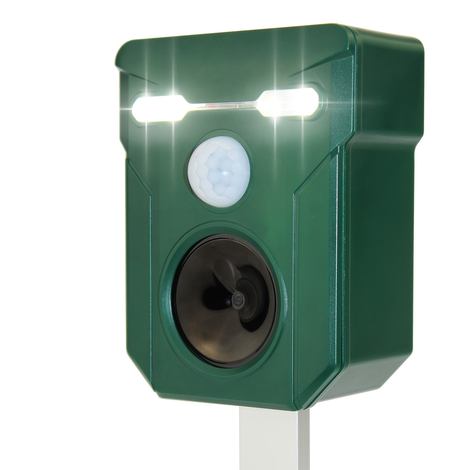 Outdoor Solar Ultrasonic Animal Repeller with Motion Light Sensor and Adjustable Sound and Flashing LED Lights