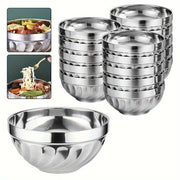 Set of 5 Stainless Steel Bowls with Double-Layered Heat Insulation for Salads Noodles Soups Desserts