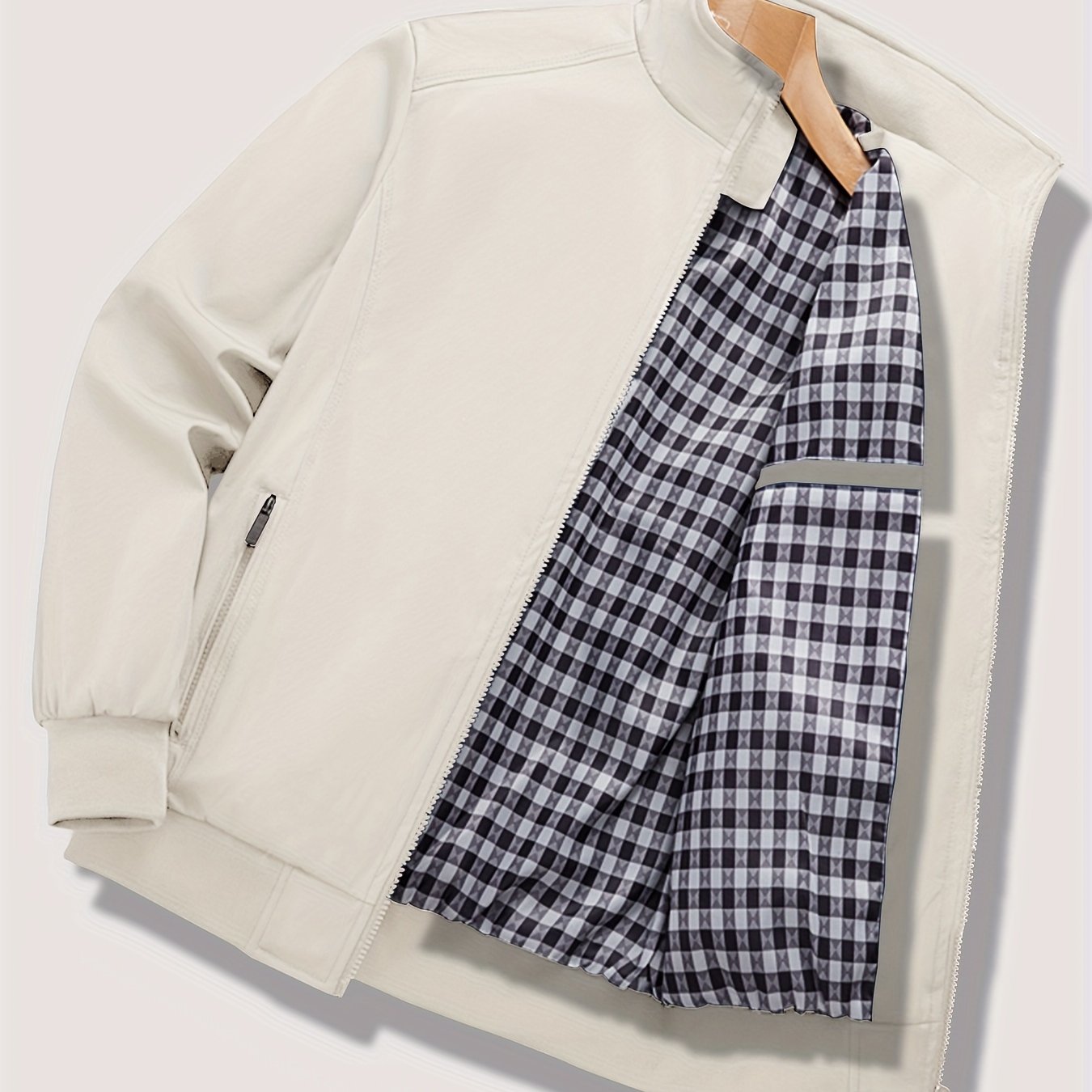 Men's Softshell Jacket with Pockets Zipper Stand Collar for Spring Autumn Outdoor