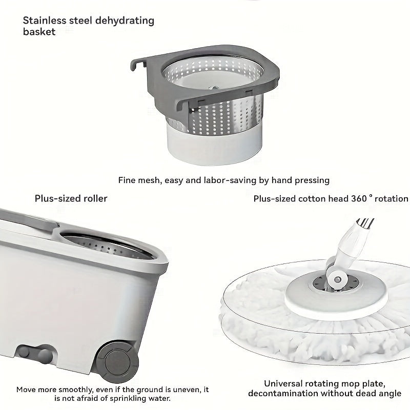 Yog‘ing va quruq tozalash uchun bitta to‘plamli aylanuvchi mop va kassetka to‘plami