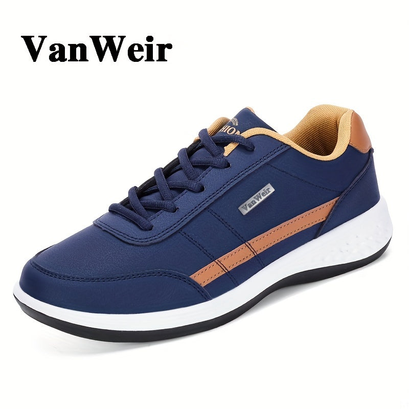 Men's Casual Striped Lace-Up Sneakers for Outdoor Walking