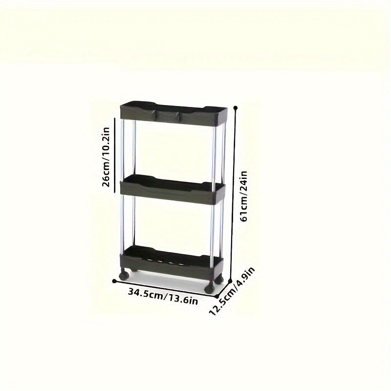 3/4 Layer Rolling Storage Cart with Stainless Steel and Plastic Underwear Organizer for Home Use