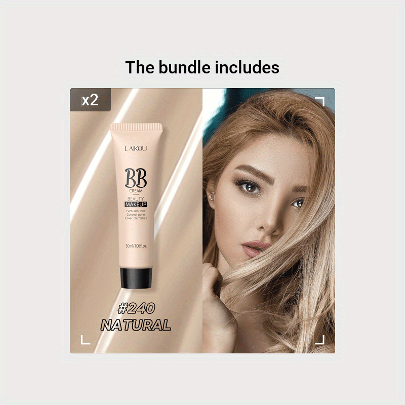 Women Waterproof BB Cream Concealer Full Coverage Makeup Foundation 30ml