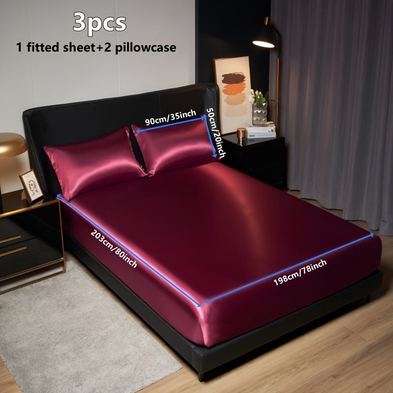 Набор простыней из сатина для кровати: двухспальная, полуторная, двуспальная, королевская, кинг — мягкая, комфортная, приятная для кожи и волос