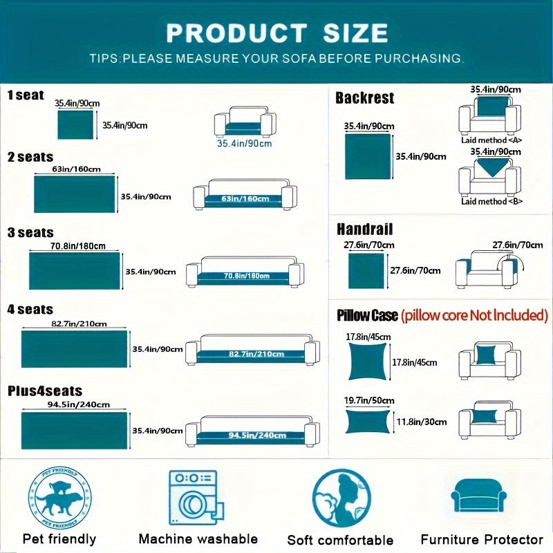 Современная плюшевая накидка на диван дышащая противоскользящая моющаяся подходит для различных размеров диванов для дома и офиса