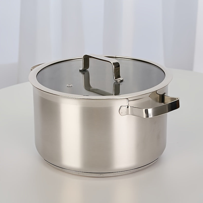 Olla de acero inoxidable de doble oreja de 24cm para guisar y cocinar