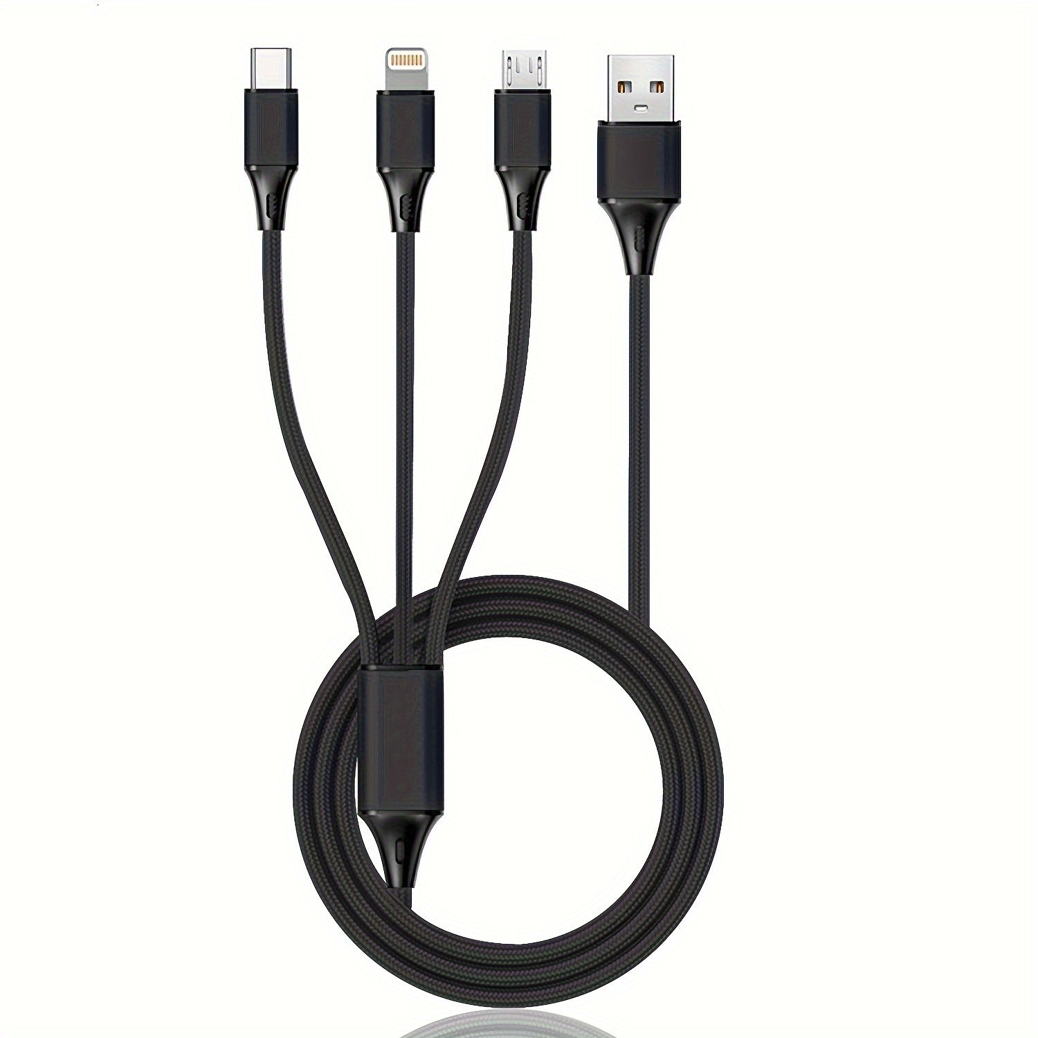 Nylon Woven Fast Charging Cable for iPhone, Type-C, Micro USB Devices