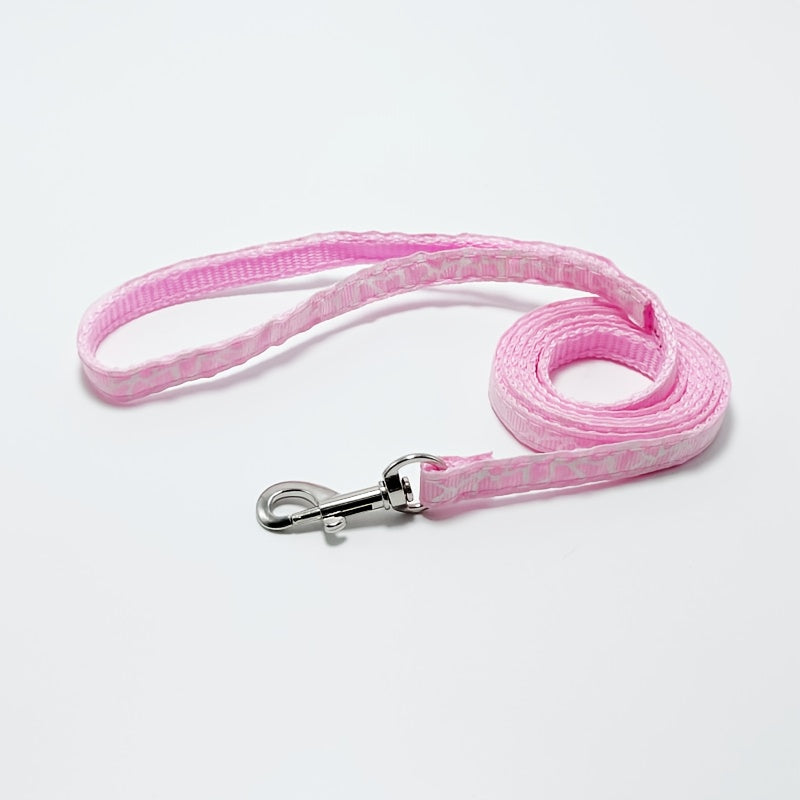 Adjustable Cartoon-Print Cat Harness with Leash Soft Polyester Escape-Proof Small Pets