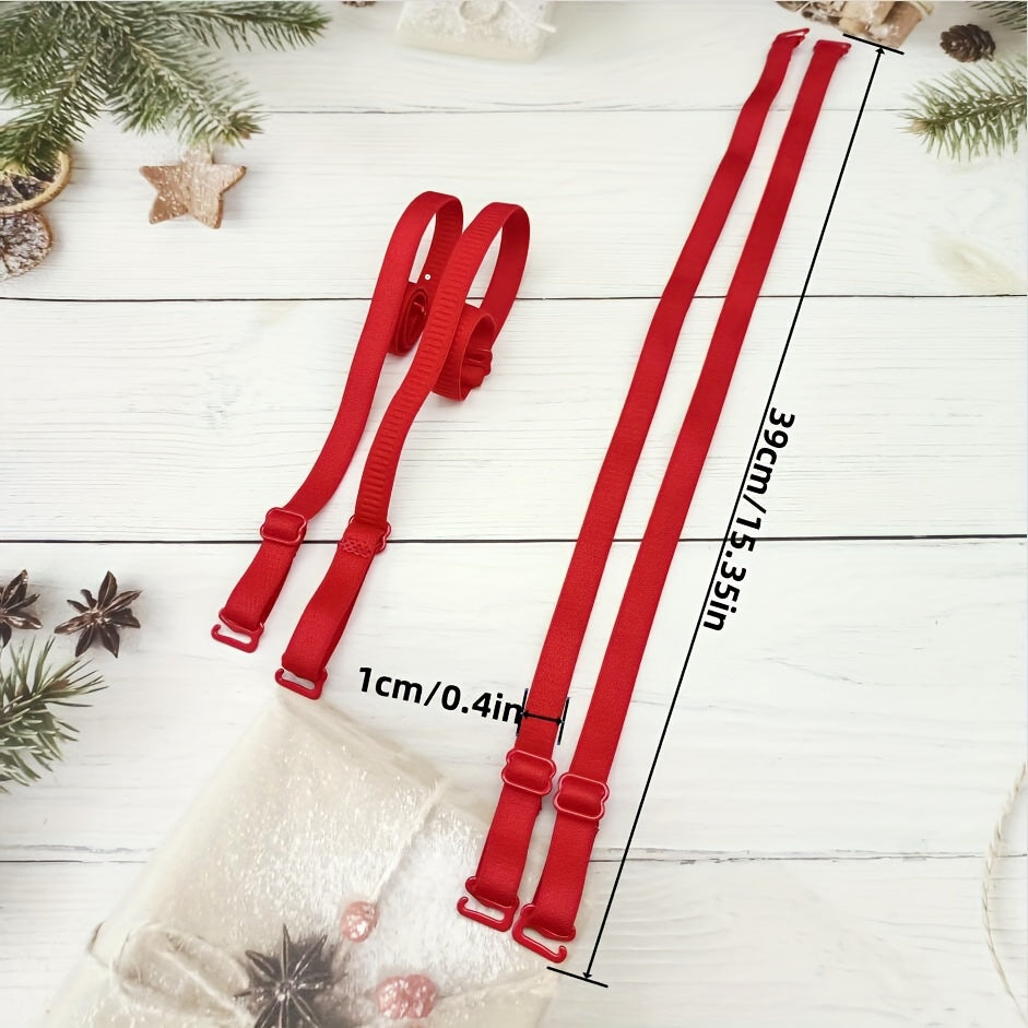 Set of 2 Adjustable Solid Color Bra Straps for Lingerie Detachable Replacement