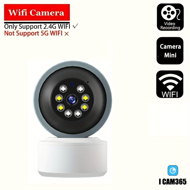Teruhal Aqlli Uy Xavfsizlik Kamerasi 2.4GHz WiFi ulanishi, ilova orqali masofadan ko'rish, harakatni aniqlash va kuzatish, ikki tomonlama audio, USB quvvatlanishi, anomaliyalarni avtomatik aniqlash, dinamik inson tanasi ob'ektini tanish va uchun ideal.