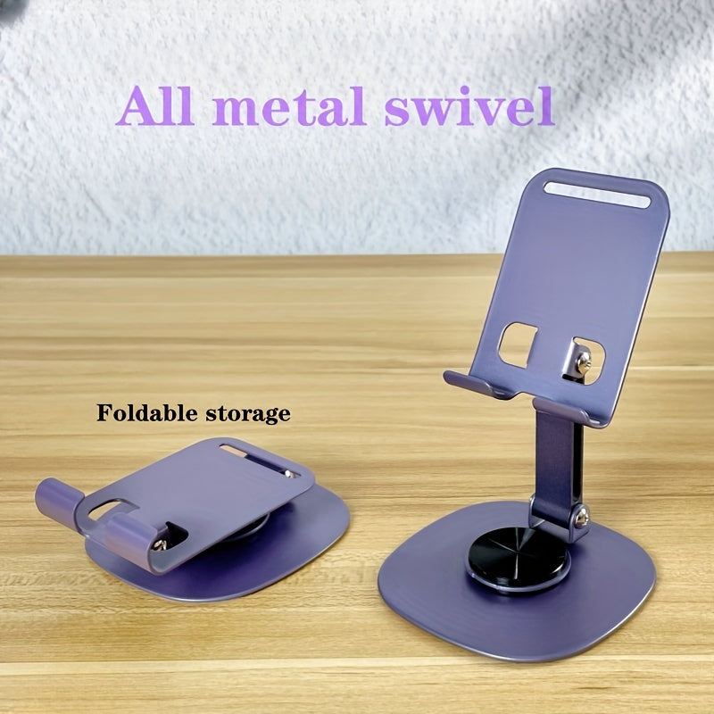 Soporte de teléfono de metal con diseño plegable de rotación de 360° ajustable para teléfonos y tablets