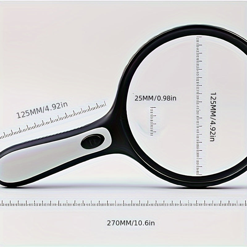 Handheld LED Magnifying Glass 30X/60X for Seniors Low Vision Reading