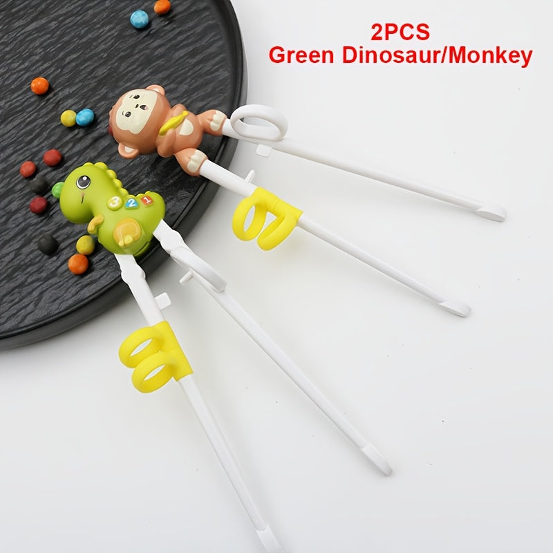 Dinosaur-Shaped Reusable Training Chopsticks for Beginners Ages 3+ in Multiple Colors