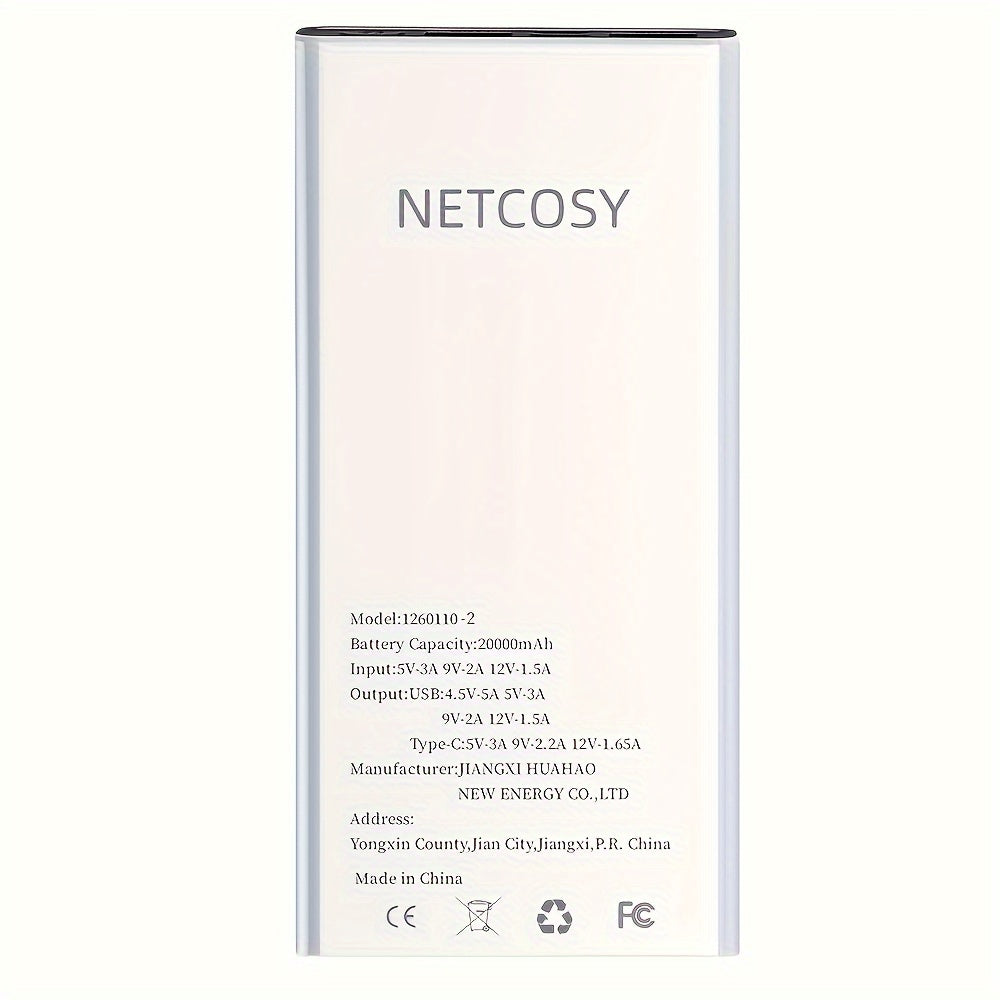 20000mAh Portable Power Bank with Fast Charging for iPhone Huawei Xiaomi White