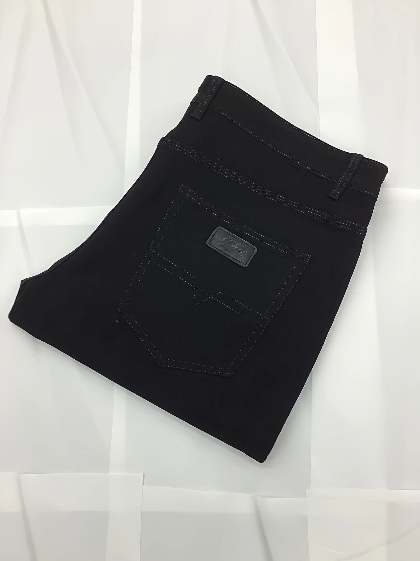 Plus Size Men's Casual Slim Fit Denim Pants All-Season Straight Leg