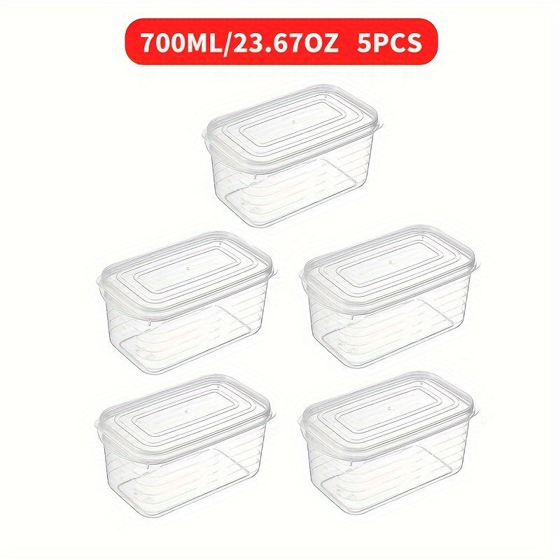 Clear Plastic Food Storage Containers Set for Fridge and On-the-Go