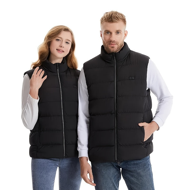 Unisex Heated Vest with 15 Heating Areas USB Rechargeable Winter Outdoor Warmth