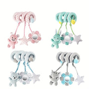 Baby Toy Bed Wrap with Animal Crib Design Trolley Pendant Early Education