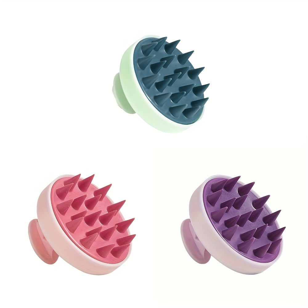 Silicone Scalp Massager with Exfoliating Shampoo Comb No Batteries 3 Colors